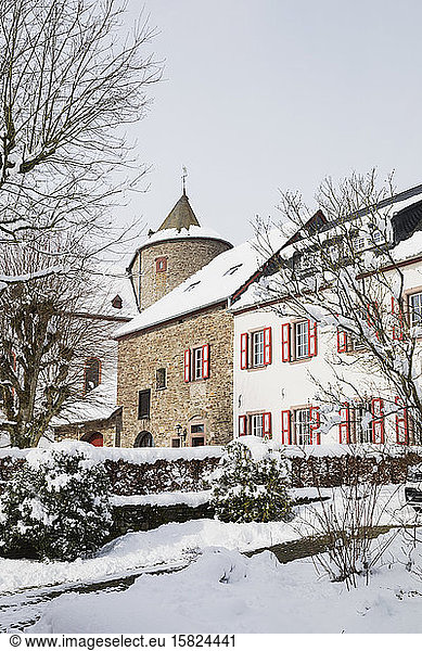 Germany  North Rhine-Westphalia  Wildenburg  Historical village in winter