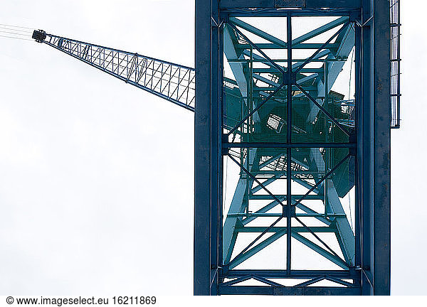 Germany  Offenbach  View of old shipyard crane