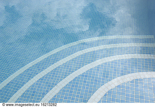 Germany  Reflection of tiles in swimming pool