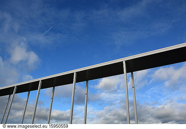 Germany  Riem  bridge against cloudy sky