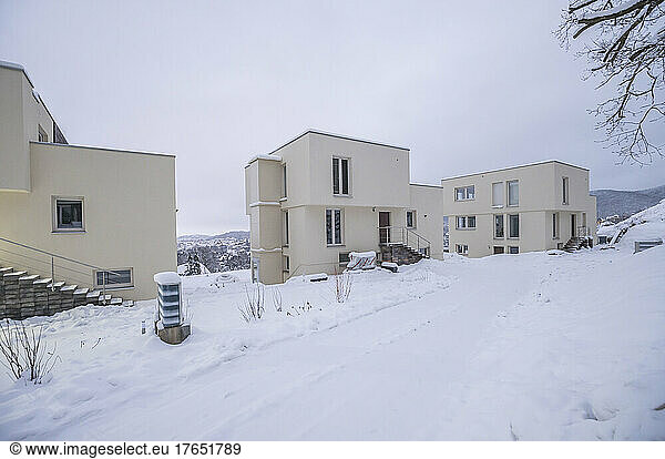 Germany  Saxony-Anhalt  Wernigerode  new development area in winter
