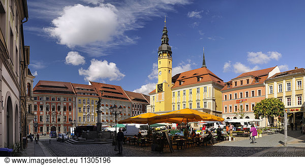 Germany  Saxony  Bautzen  Market place with town hall