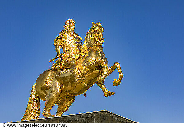 Germany  Saxony  Dresden  Golden Rider statue of Augustus II