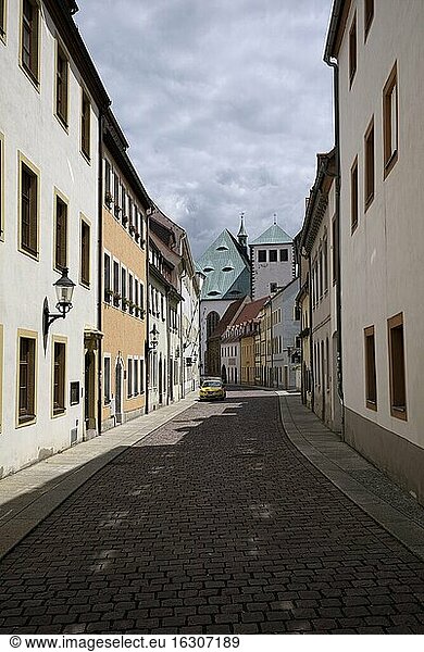 Germany  Saxony  Freiberg  Old town  Alley with houses