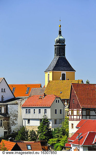 Germany  Saxony  Hohnstein  Townscape with parish church