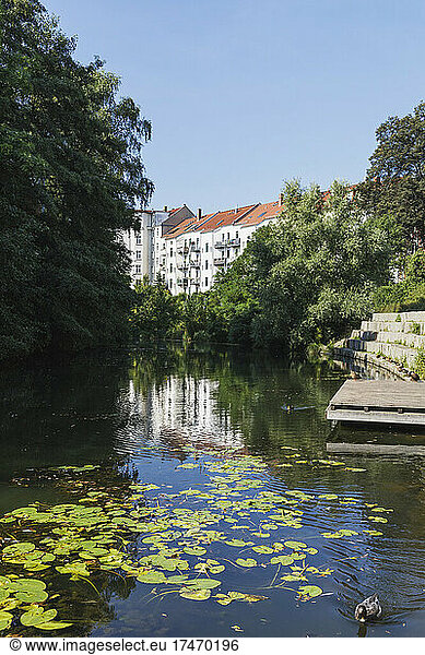 Germany  Saxony  Leipzig  Karl-Heine-Kanal in summer