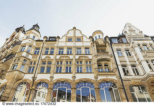 Germany  Saxony  Leipzig  Windows of baroque Lipsia-Haus building