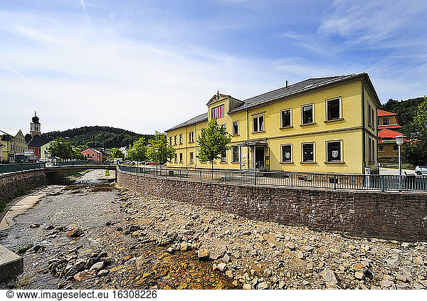Germany  Saxony  Schmiedeberg  School and local museum at river Red Weisseritz