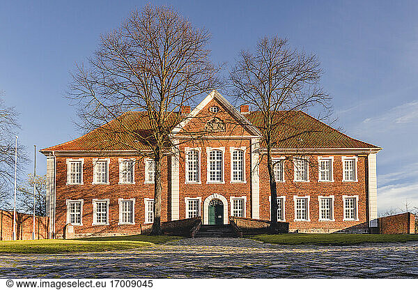Germany  Schleswig-Holstein  Ratzeburg  Facade of Kreismuseum Herzogtum Lauenburg museum in autumn