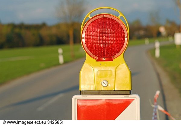 Germany  Signal lamp on road  close-up