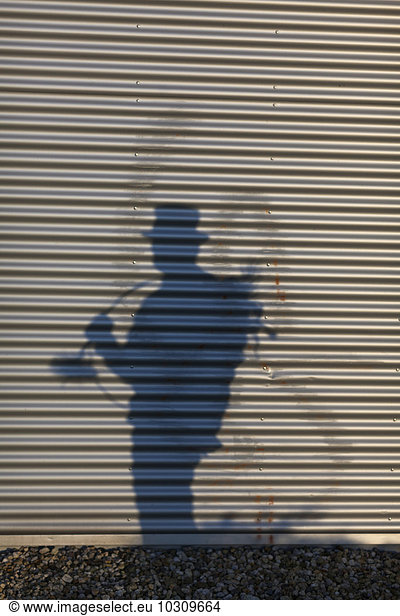 Germany  silhouette of chimney sweep on roller chutter