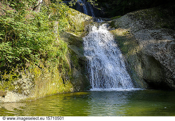 Germany  Swabia  Allgau  Oberallgau  near Oberstaufen  Eibele waterfall