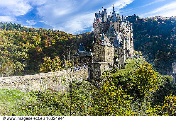 Germany  Wierschem  View to Eltz Castle in autumn