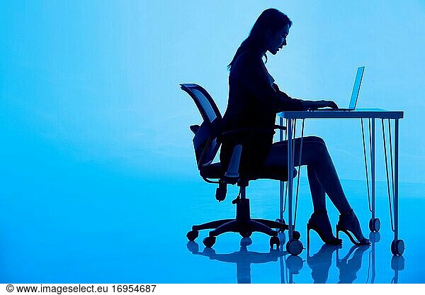 Geschäftsfrau benutzt den Computer