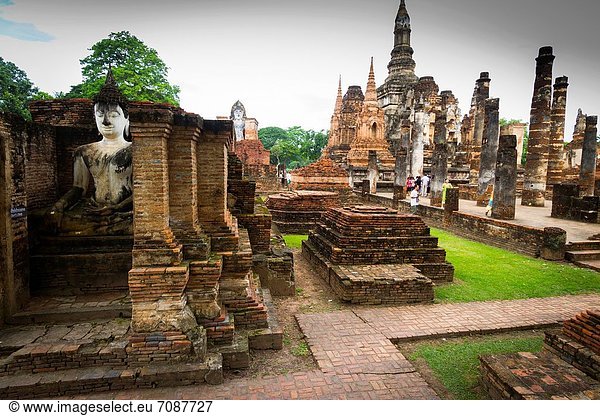 Geschichte Statue Buddha Sukhothai Thailand