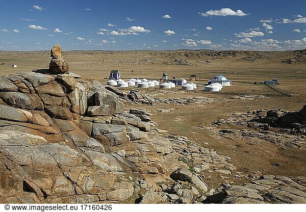 Gesteinsformation bei Baga Gazriin Chuluu  Wüste Gobi  Mongolei.