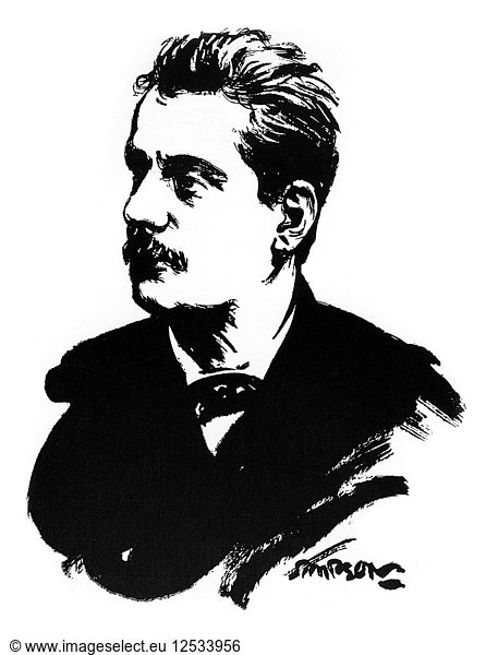Giacomo Puccini  italienischer Komponist  (1912). Künstler: Joseph Simpson