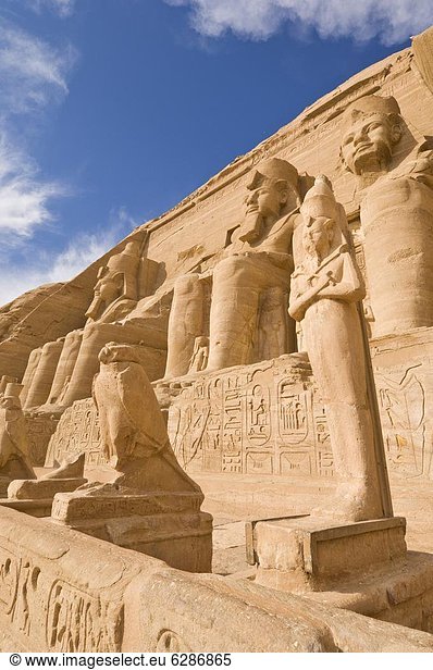 Giant statues of the great pharaoh Rameses II outside the relocated ...