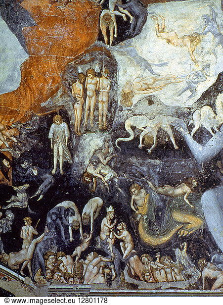 GIOTTO: DETAIL OF HELL. Fresco by Giotto  c1304-1312  from the Scrovegni Chapel in Padua  Italy.