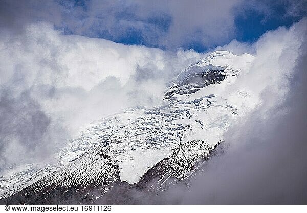 Gipfel und Gletscher des Vulkans Cotopaxi  Nationalpark Cotopaxi  Straße der Vulkane  Ecuador