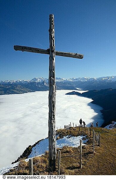 Gipfelkreuz  Rigi-Kulm  Rigi  Zentralschweiz  Schweiz  Europa