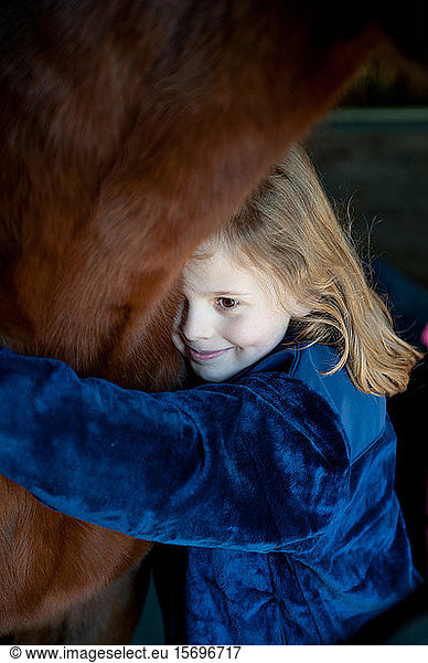 girl  horse  affection