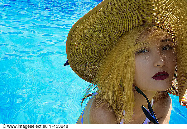 Girl in a swimming pool