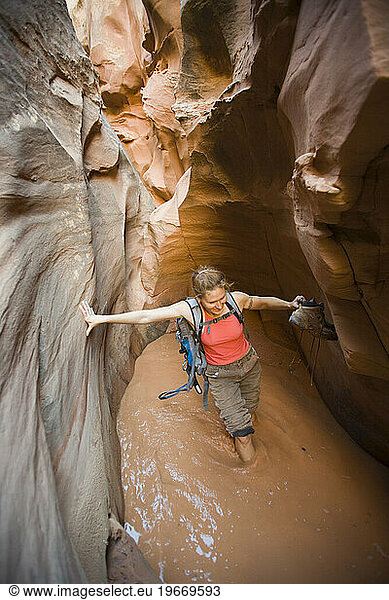 Girl in canyon  Utah