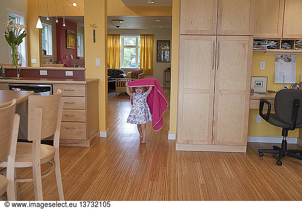 Girl playing in a disability accessible home