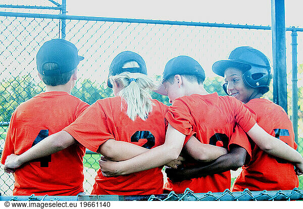 GIRLS & BOYS in the dugout fooling AROUND