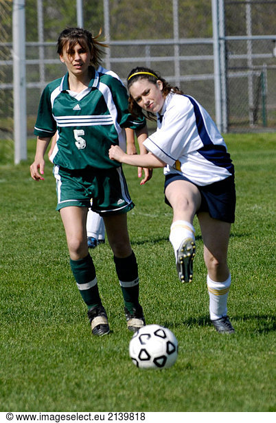 Girls High School Soccer action