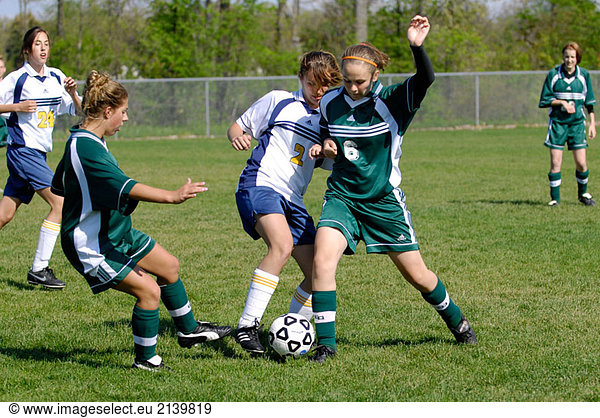 Girls High School Soccer action