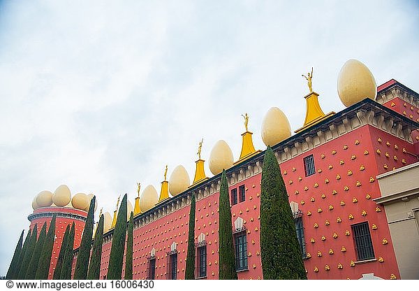 GIRONA  SPAIN - February 2  2019: Dali Theatre Museum is designed by the artist Salvador Dali in Figueres  Spain. Salvador Dali is a famous Spanish artist who lived in the early 19th.