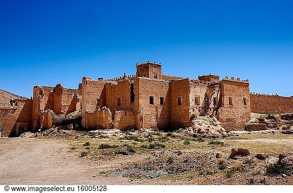Glaoui Kasbah left to ruin in Taliwine territory Morocco  North Africa.