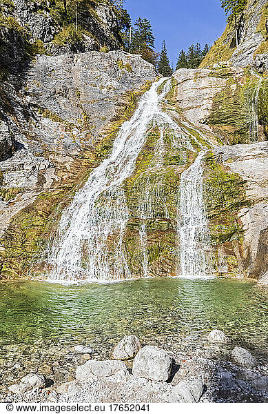 Glasbach Waterfall in Bavarian Prealps