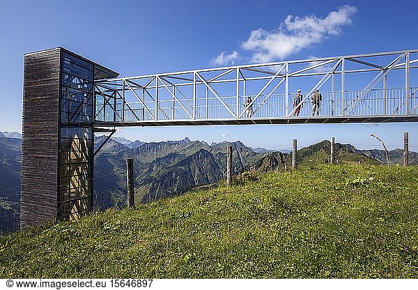 Glass panorama lift at the Walmendingerhornbahn mountain station  Kleinwalsertal  Vorarlberg  Austria  Europe