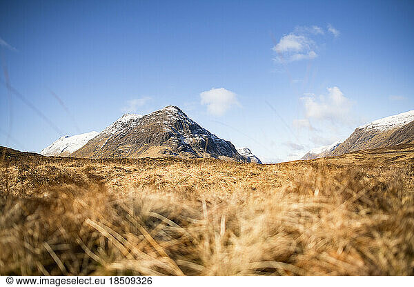 Glencoe mountains in winter of the Scottish highlands