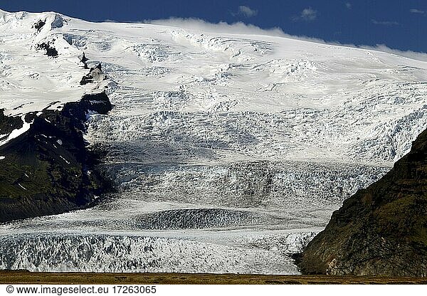 Gletscherzunge  Gletscher  Gletschereis  Vatnajökull  Südküste  Island  Europa