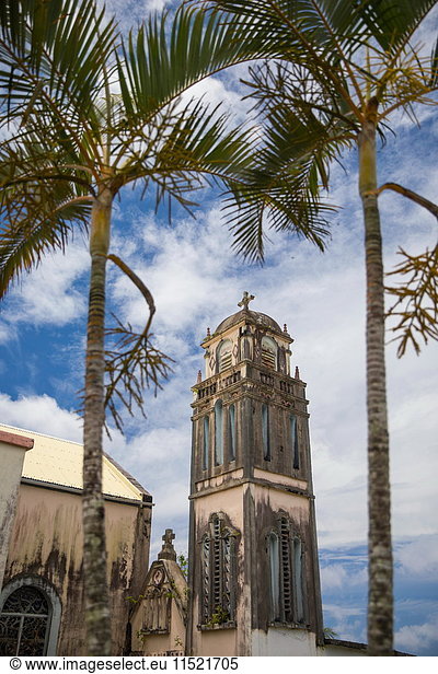Glockenturm und Palmen  Insel Réunion