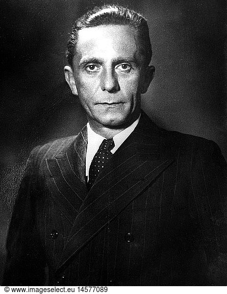 Goebbels  Joseph  29.10.1897 - 1.5.1945  deut. Politiker (NSDAP)  Portrait  1942 Goebbels, Joseph, 29.10.1897 - 1.5.1945, deut. Politiker (NSDAP), Portrait, 1942,