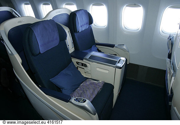 Golden Club Class (Business class) in einer Boeing 777-200.