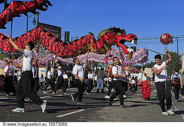 Golden Dragon Parade  Chinatown  Los Angeles  California  United States of America  North America