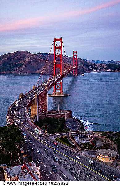 Golden Gate Bridge Toll Plaza - Night Aerial Photo