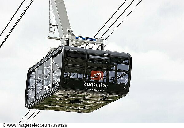 Gondola of the Zugspitze cable car  Grainau  Upper Bavaria  Bavaria  Germany  Europe