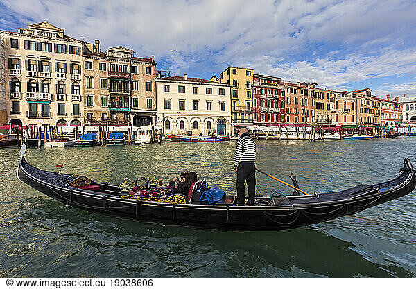 Gondolier at work in Venice