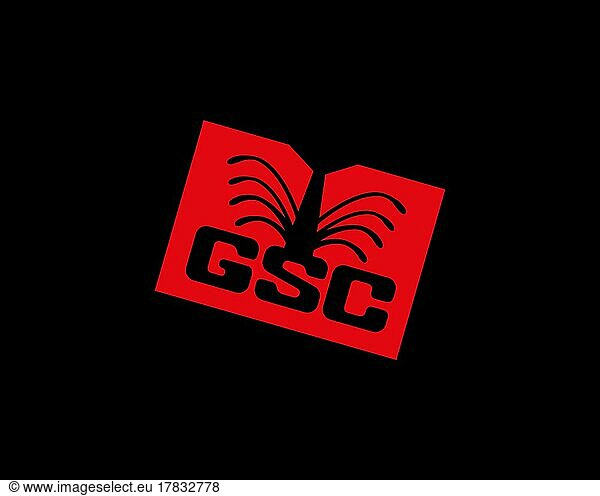 Goodwin Steel Castings  gedrehtes Logo  Schwarzer Hintergrund B