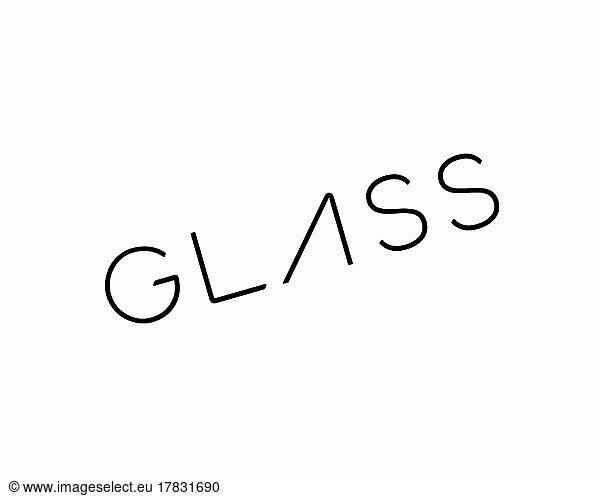 Google Glass  gedrehtes Logo  Weißer Hintergrund