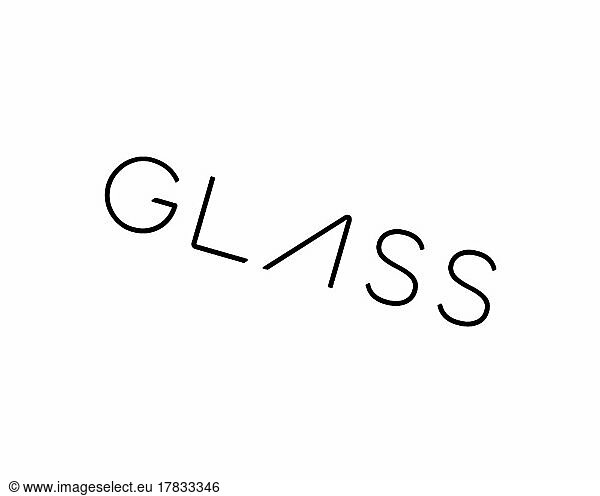 Google Glass  gedrehtes Logo  Weißer Hintergrund B