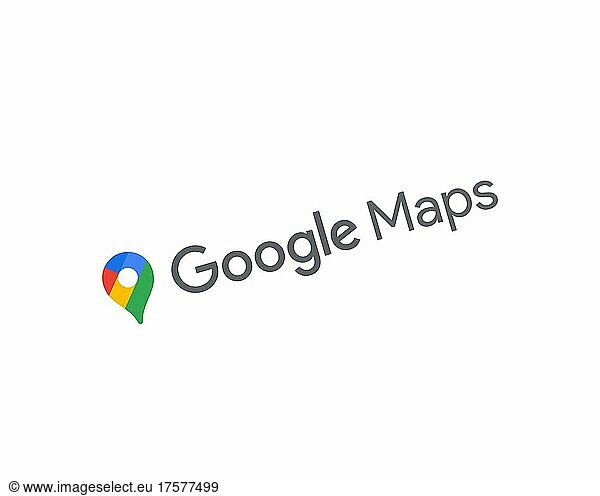 Google Maps  gedreht  Weißer Hintergrund  Logo  Markenname