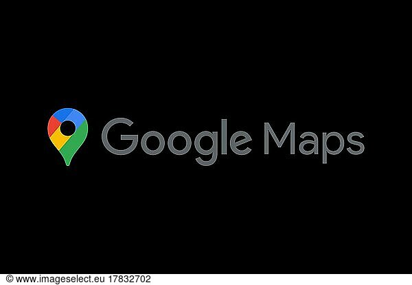 Google Maps  Logo  Schwarzer Hintergrund